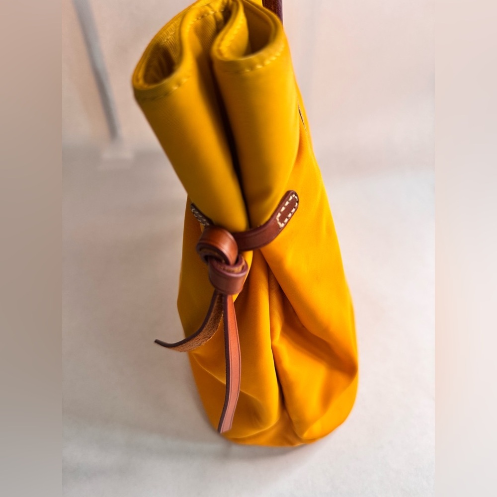 EUC Dooney & Bourke Victoria Nylon Shopper Tote in Mustard - Picture 6 of 11